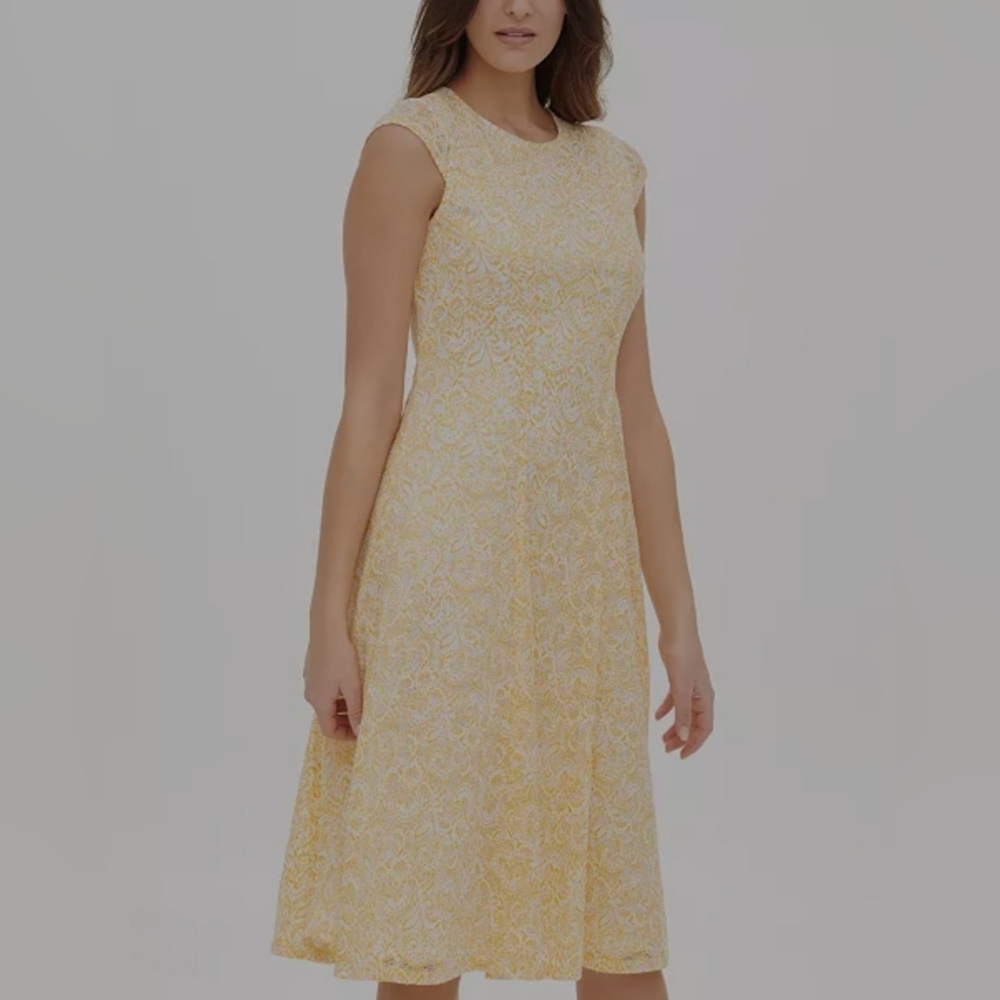 Tommy Hilfiger Paisley Lace Fit-and-Flare Dress - Picture 3 of 8
